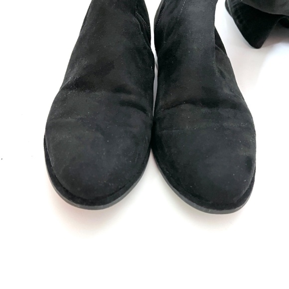 Marc Fisher Humor Over The Knee Velvet Adjustable Tie Black Boots - Picture 9 of 16